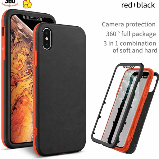 iPhone XS 360 Degree Case – 3-Piece Full Body Protection Cover by techplus