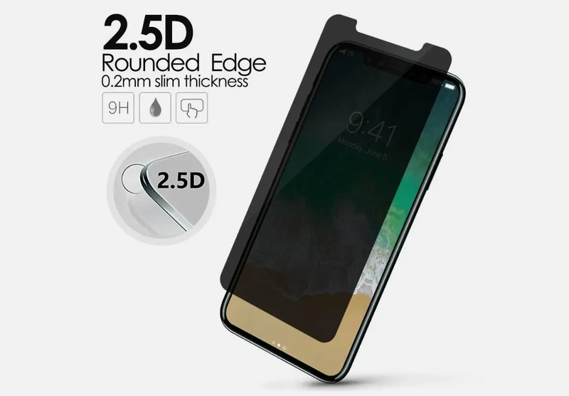 iPhone XS Privacy Tempered Glass Screen Protector – 9H Anti-Spy by techplus