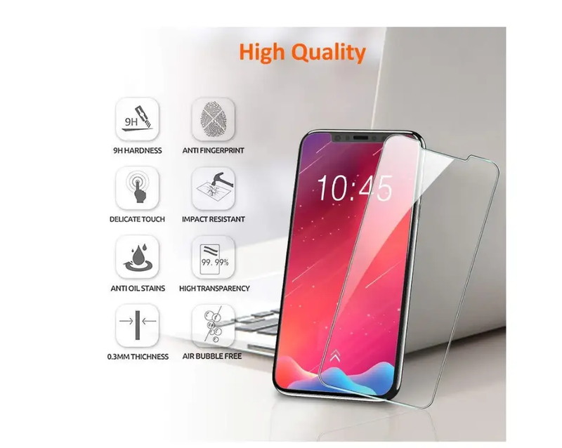 iPhone X Glass Screen Protector (2 pack) by techplus