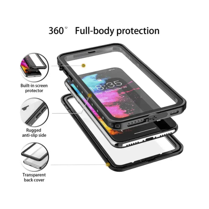 techplus iPhone XR Waterproof Case Redpepper Full Protective Cover IPhone XR Waterproof Case By Redpepper Armour