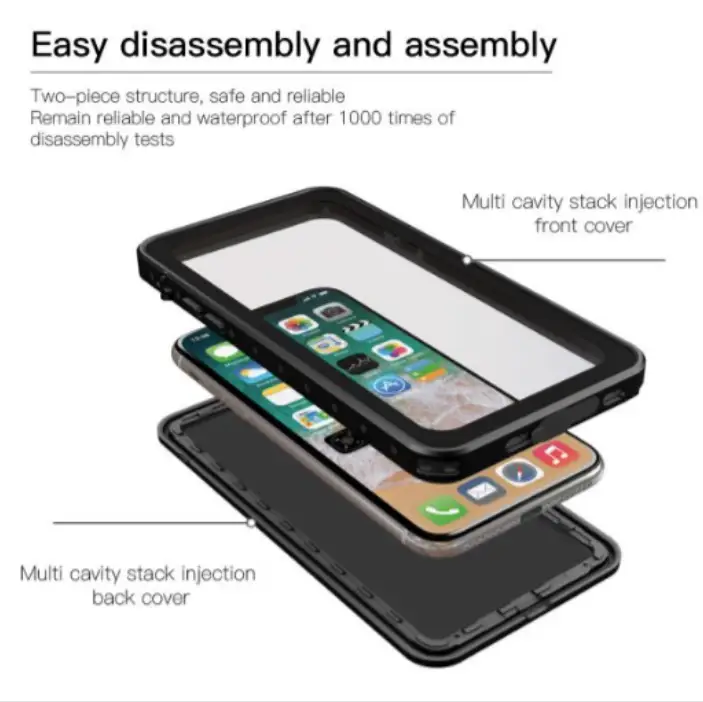 iPhone XS Max Waterproof Case Redpepper Full Protective Cover by techplus