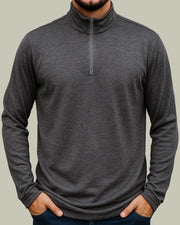 Men's 1/4 Zip Top - 100% Merino Wool, Slate Grey by Merino 365 NZ