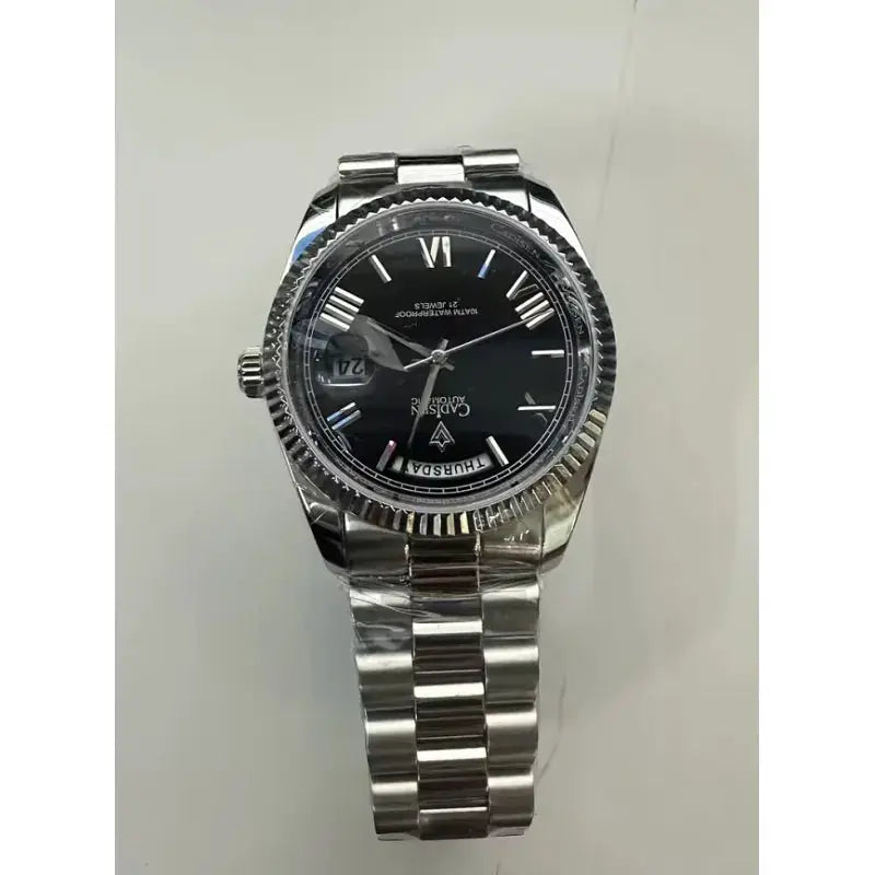 Men's Mechanical Glass Watch - Waterproof Stainless Steel with Date Display | Classic Timepiece by Mead's Supply & Equipment Outfitters limited
