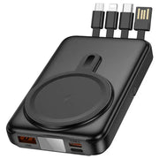 techplus J135 Rico Magnetic Wireless Power Bank 10000mAh with Built-In Cables Rico 10000mAh Magnetic Wireless Power Bank With Cables