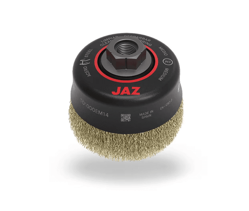 Jaz Brush Jaz Cup Brush Crimped 125mm x 30mm x 0.3mm - M14 x 2 - Brass (BRUC-1250B)