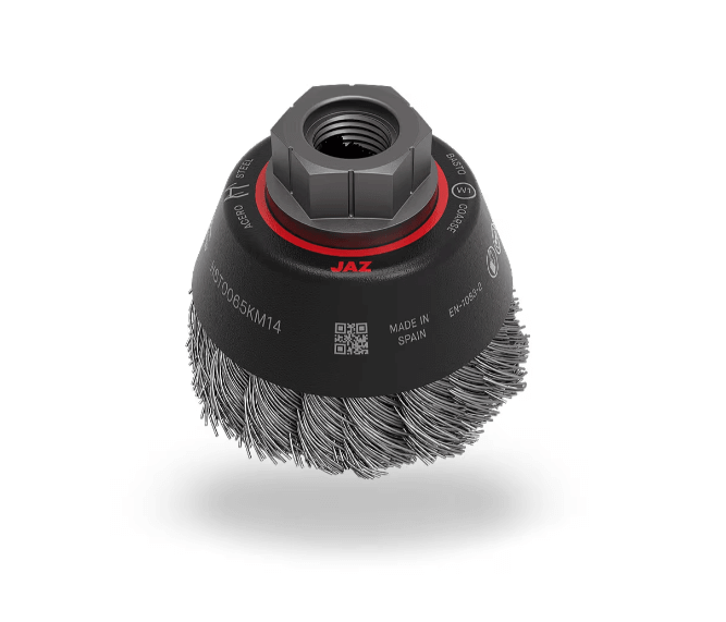 Jaz Brush Jaz Cup Brush High Speed Twist Knot 65mm x 20mm x 0.5mm - M14 x 2 - Stainless Steel (BRUH-6514S)