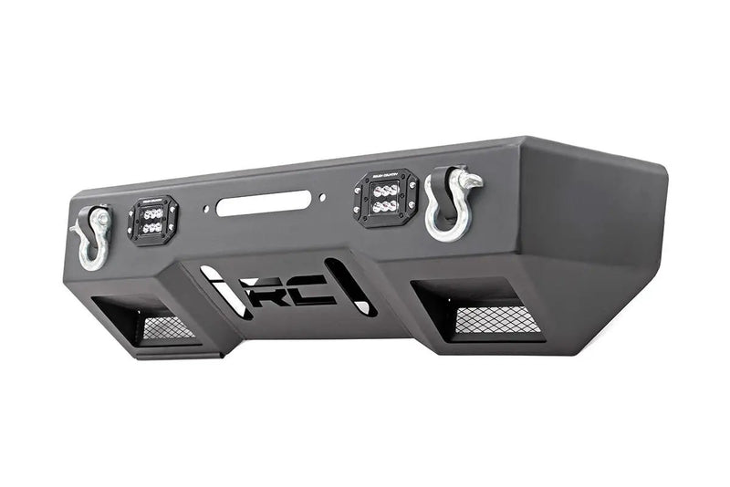 Jeep Front Stubby LED Winch Bumper Black Series JK, JL, Gladiator JT Rough Country by Magwarehouse.com