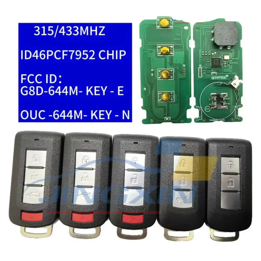 Keyless Go Smart Remote Key 2/3/4 Button 315/434MHz ID46 for Mitsubishi Lancer & Outlander (2008–2016) – view 1
