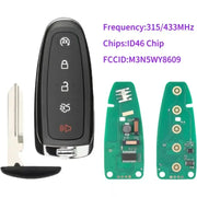 Habicare Ford Lincoln 315 To 433MHz ID46 Remote Key For Focus Edge Escape 2011 To 2018 Ford Lincoln ID46 Remote Key 315MHz 433MHz 2011 2018