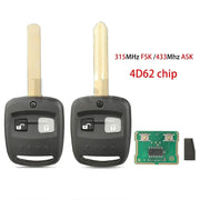 Habicare 2 Button Remote Subaru Key Fob 315 433MHz 4D62 Chip for Forester and Impreza Habicare Subaru 2 Button Key Fob 315MHz 433MHz 4D62