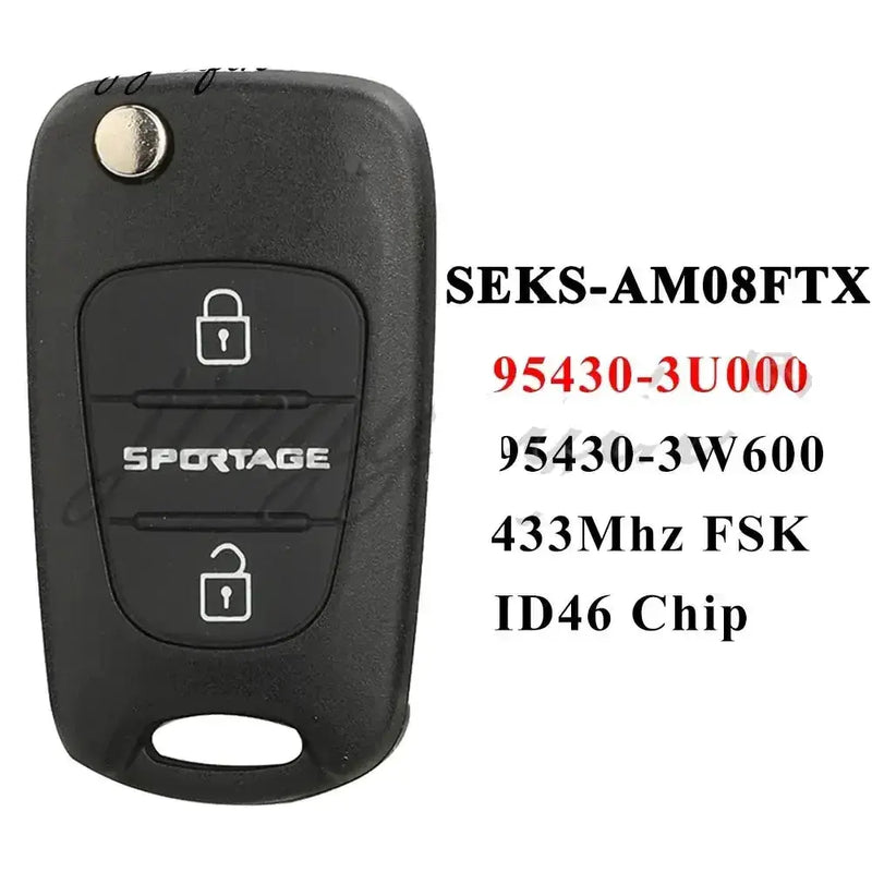 Habicare 433MHz ID46 Flip Remote Key Fob For Kia Sportage 2010 To 2014 433MHz FSK ID46 Flip Key Fob For Kia Sportage 2010-2014