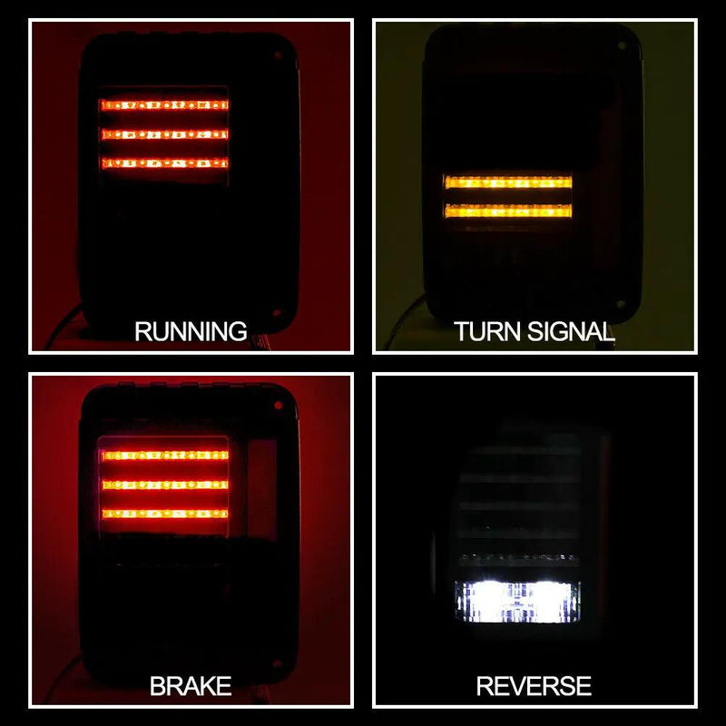 Pair LED Tail Lights Brake Rear Signal Reverse OEM For Jeep Wrangler JK 07-17 by salelink.co.nz