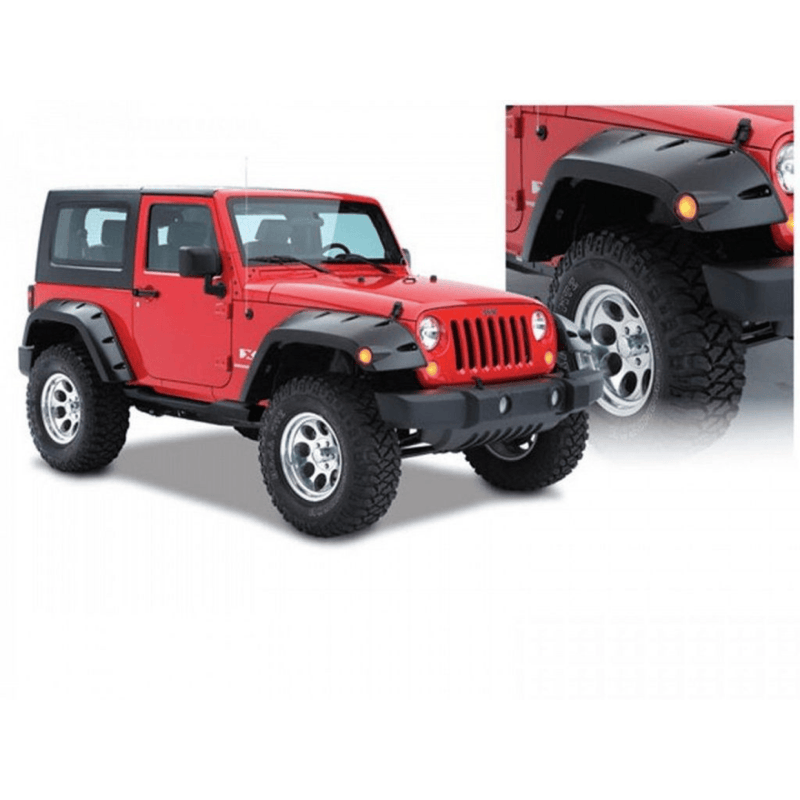 Magwarehouse.com Fender Flare 2007–2018 Jeep Wrangler JK Extra Wide Fender Flares – Bushwacker Style | Matte Black 2007–2018 Jeep Wrangler JK Extra Wide Fender Flares – Bushwacker Style | Matte Black