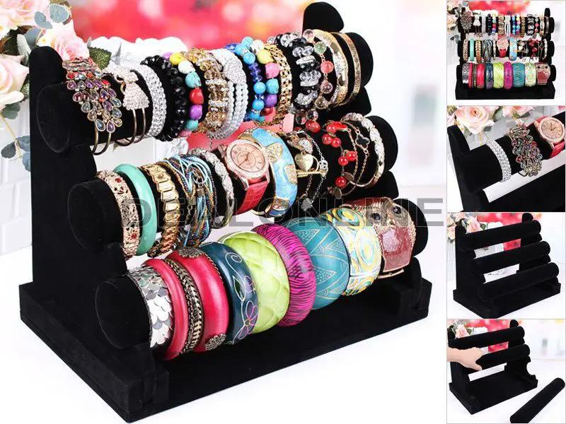 Velvet 3-Level Bracelet Watch Display Stand/Holder by dealonline.co.nz