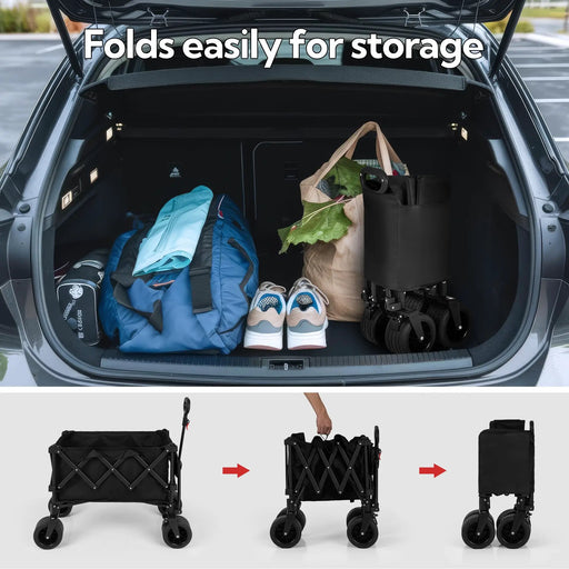 Ecotrek Folding Camping Trolley Heavy Duty Wagon Cart 150L XY1071 by ECOTREK