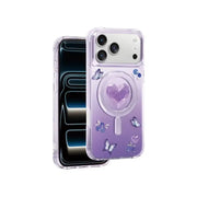 techplus Mobile Phone Case Keephone 3D Heart Glitter Case for iPhone 17 Pro Max | MagSafe Compatible (Peachy) Keephone Peachy 3D Heart MagSafe Case iPhone 17 Pro Max