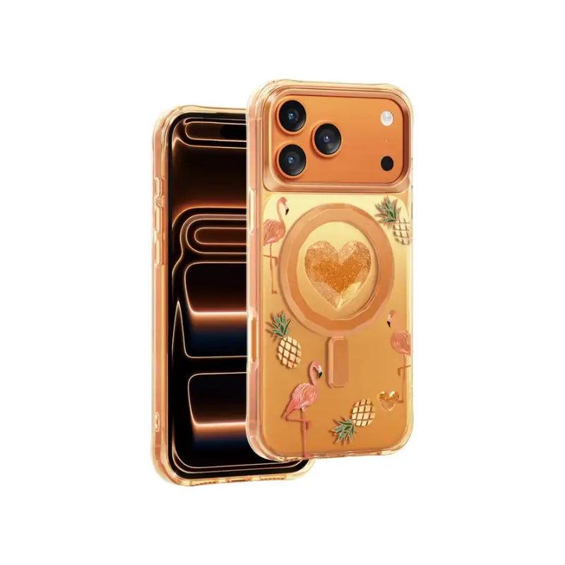 techplus Mobile Phone Case Keephone 3D Heart Glitter Case for iPhone 18 Pro | MagSafe Compatible (Peachy) Keephone 3D Heart Glitter Case for iPhone 18 Pro | MagSafe Compatible (Peachy)