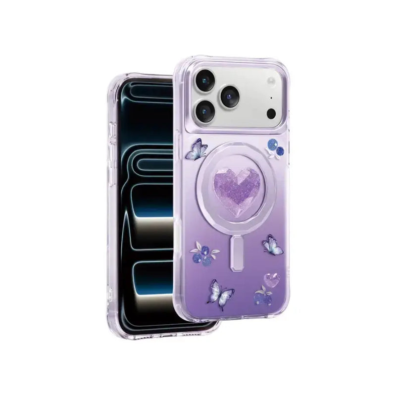 techplus Mobile Phone Case Keephone 3D Heart Glitter Case for iPhone 18 Pro | MagSafe Compatible (Peachy) Keephone 3D Heart Glitter Case for iPhone 18 Pro | MagSafe Compatible (Peachy)