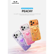techplus Mobile Phone Case Keephone 3D Heart Glitter Case for iPhone 18 Pro Max | MagSafe Compatible (Peachy) Keephone 3D Heart Glitter Case for iPhone 18 Pro Max | MagSafe Compatible (Peachy)