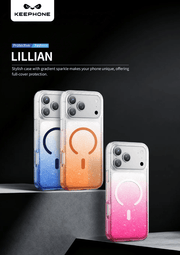 techplus Keephone Lillian Glitter Clear Case For iPhone 17 Pro Max Gradient Glitter Lillian Glitter Clear Case For iPhone 17 Pro Max