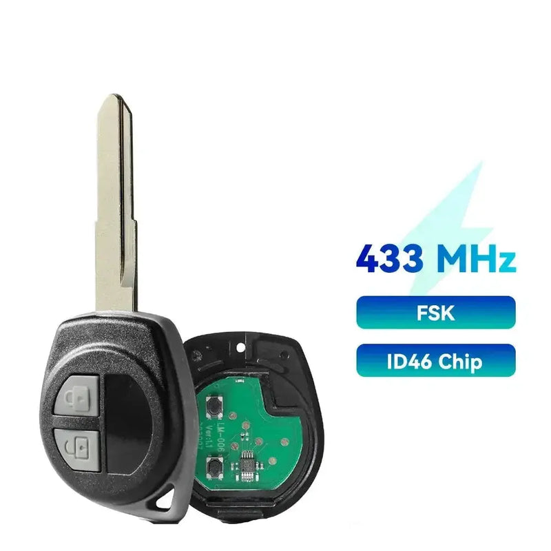 Habicare Suzuki 2 Button Remote Key Fob 433MHz ID46 HU87 Blade Suzuki 2 Button Remote Key Fob 433MHz ID46 HU87 Blade