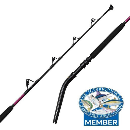 Kilwell NZ Fibre-X 37kg Rollered DBB Game Rod featuring lightweight design and ALPS aluminium BENT butt.