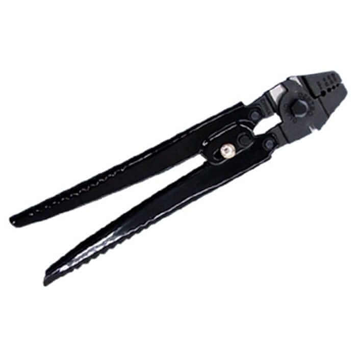 Centro Hand Crimper Mini with hardened steel jaws and four crimping positions for wire and mono crimps.