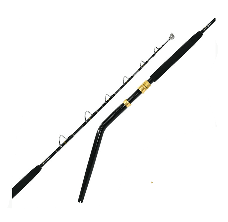 Kilwell NZ Gladiator 37-60kg DBB Game Rod showcasing its E-Glass fibreglass construction and detachable aluminium bent butt.
