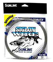 Sunline Siglon 1X19 Uncoated 10m 136kg 300lb fishing wire on display for high-quality ocean fishing.