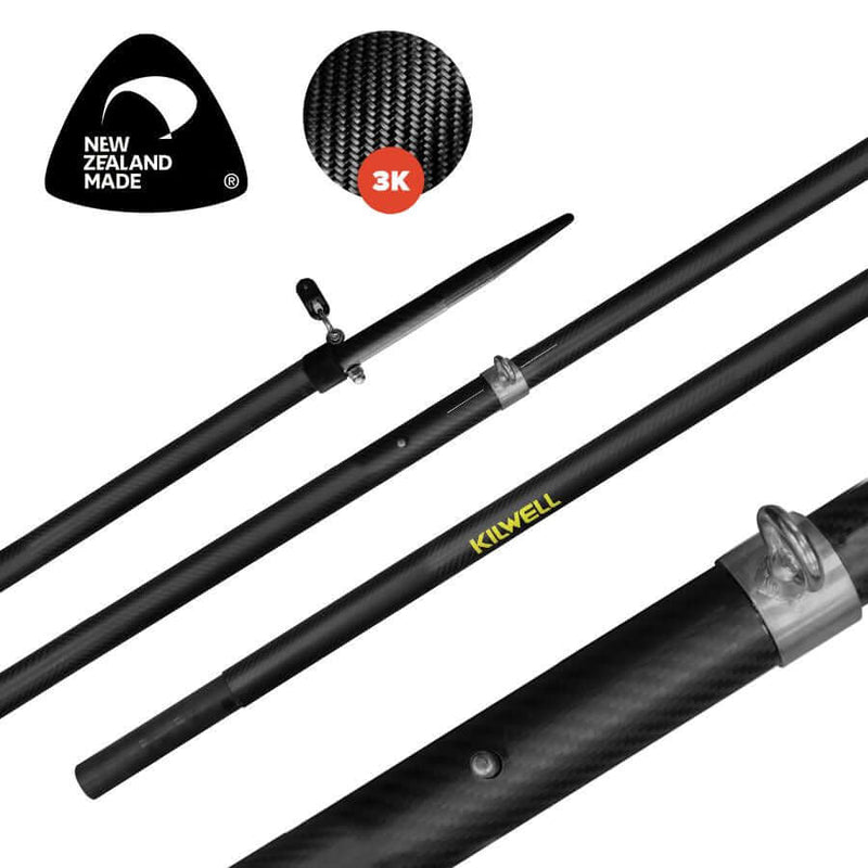 Kilwell NZ Outriggers 4.6m Stiff Tele Drop-In ( pair) KTT1502C-3K features superlite carbon construction.