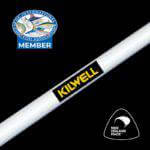 Kilwell NZ Outrigger 38 Blank 4.2m Wh [Ea] close-up showing logo and member badge for game fishing.