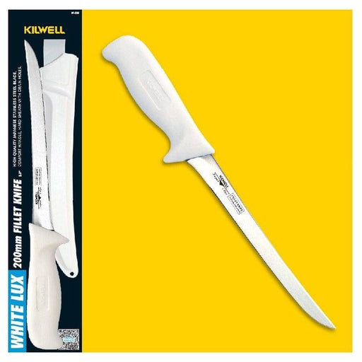 Kilwell Sports Ltd Fish Knives Stainless Steel Kilwell Knife Whitelux Fillet Flexi 200mm Blade