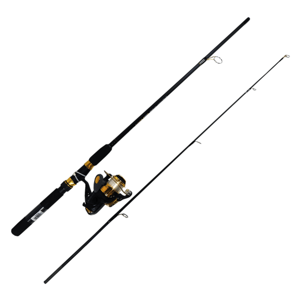 Kilwell Spin Combo LED DiscoStix - Black N Gold fishing rod and reel combo with LED lights.