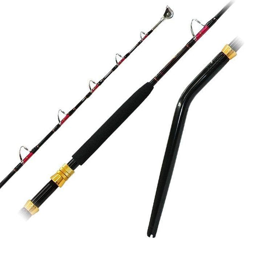 Kilwell NZ L/F2 37kg Rollered DBB Game Rod showcasing roller guides and detachable bent butt handle