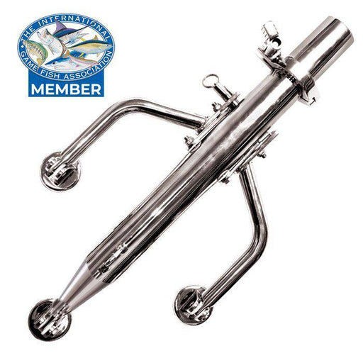 Kilwell Outrigger Base Slimline with gaskets showcasing stainless steel design and rugged durability for fishing.