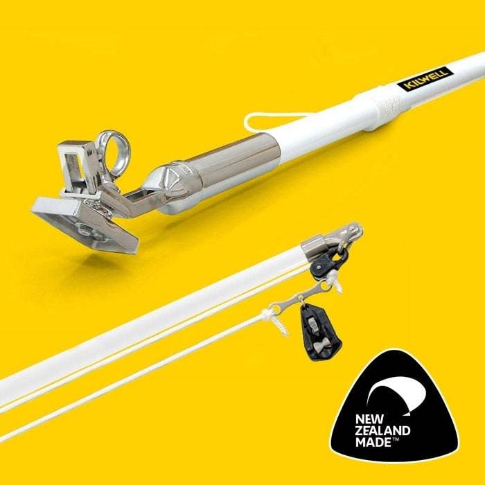 Kilwell NZ Outriggers 3.6m Stiff White Pair showcasing durable materials and innovative design in New Zealand.