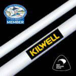 Kilwell logo on Long Reach Outrigger Pole 20ft 6 inches 2 piece, showcasing quality and performance for game fishermen.
