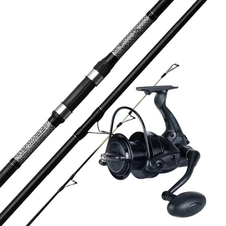 Tica Surf Combo Kazumi Pro 1503, GTY10000 Reel, black fishing rod and reel setup.