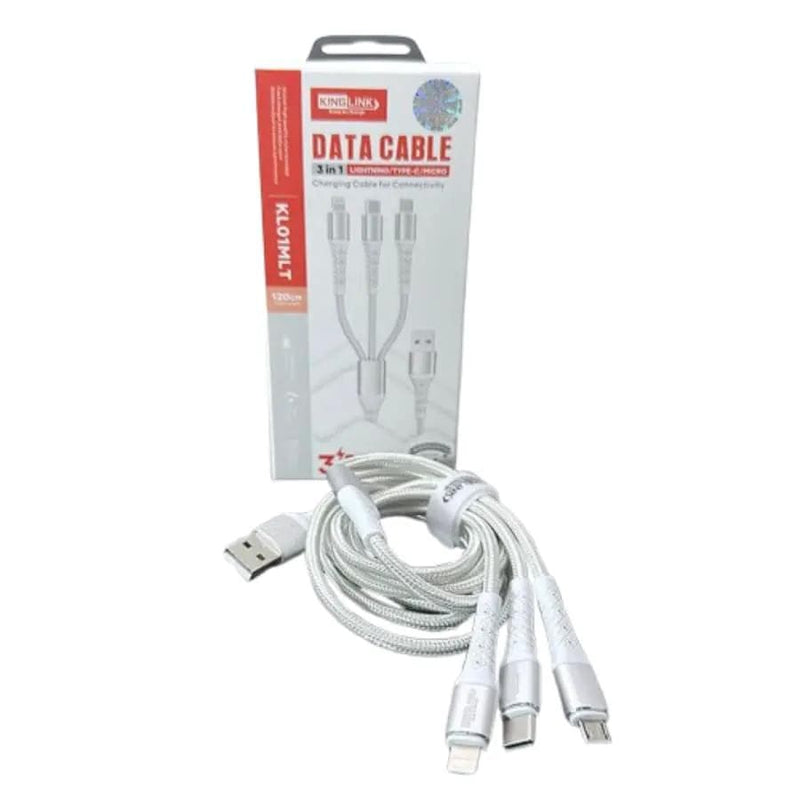 9eight5 Accessories Kinglink 1.2m 3 in 1 Cable KL01MLT Kinglink 1.2m 3 In 1 USB Cable KL01MLT Lightning