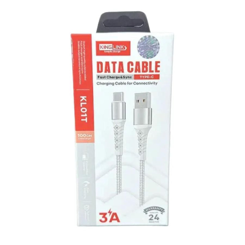 9eight5 Accessories Kinglink 1m USB-A to C Cable KL01T Kinglink USB A to USB C Cable KL01T 1M Fast Charge 3A