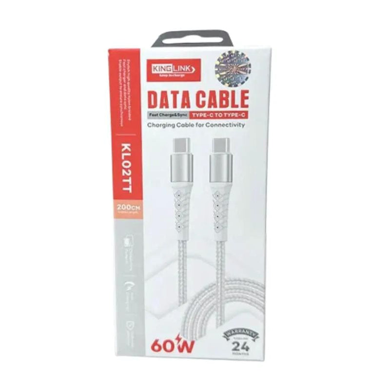 9eight5 Accessories Kinglink 2m 60W Type-C to C Cable KL02TT Kinglink 2m TypeC to TypeC Cable KL02TT 60W