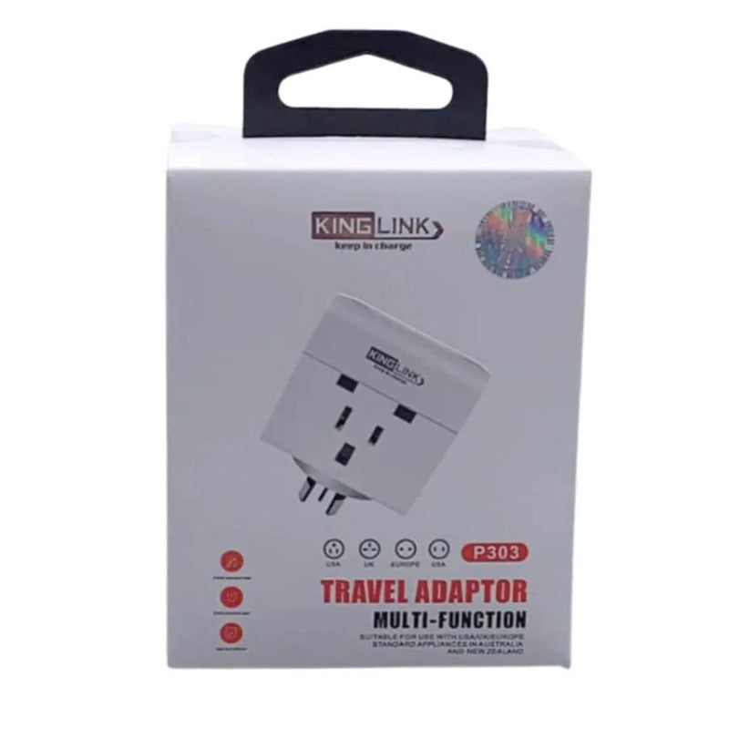 Multi-function Kinglink Travel Adapter P303 Wall Plug (USA, UK & Europe to NZ & AUS) by 9eight5