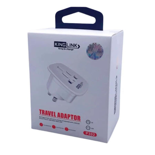 Travel Adapter Kinglink P302 Wall Plug (USA & UK to NZ & AUS) by 9eight5