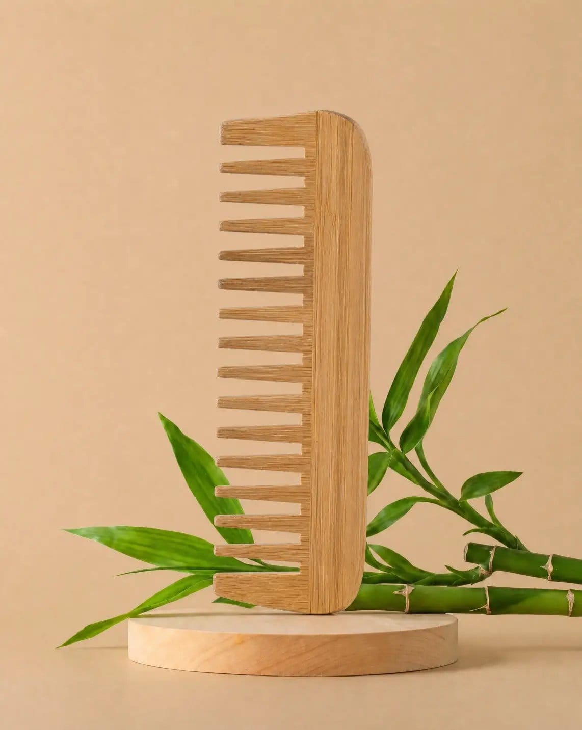 NaturalCare Bamboo Wide Tooth Comb For Thick Curly Hair Detangling Sustainable Bamboo Wide Tooth Comb For Thick Curly Hair