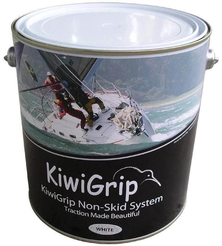 Kiwi Grip Non Slip Paint 1 Litre White Kit canister for marine nonskid applications.