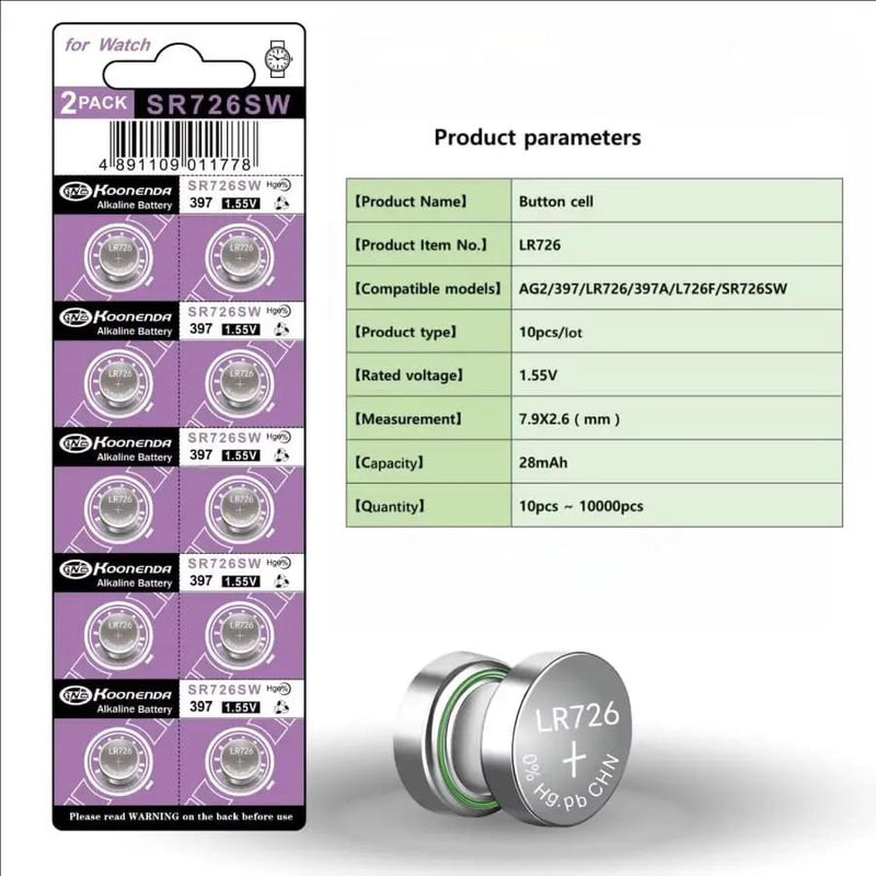 Koonenda 397 / 396 / SR726SW Watch Batteries (10 Pack) by That Watch Shop