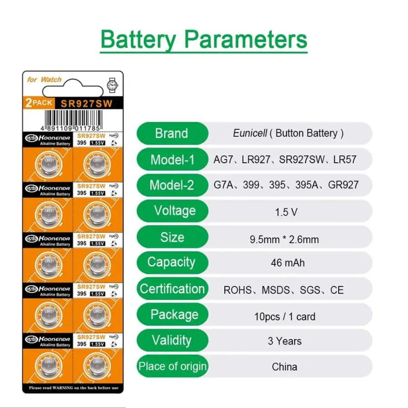 399 / 395 / SR927SW Watch Batteries for Koonenda (10 Pack) by That Watch Shop
