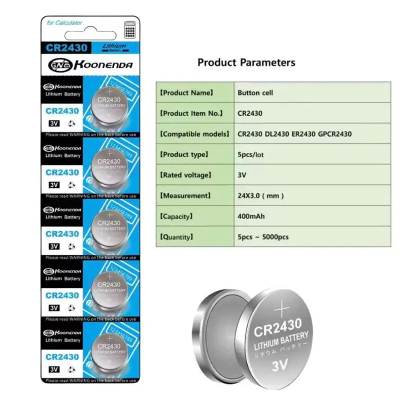 Watch Batteries for Koonenda CR2430 (5 Pack) by That Watch Shop