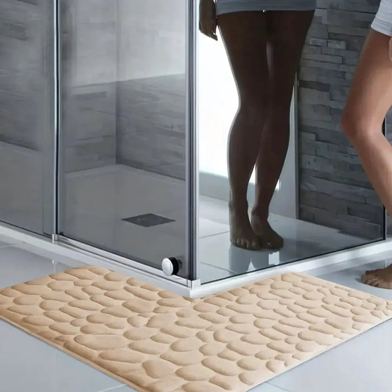 L-Shaped Embossed Bathroom Mat – Thick, Absorbent, Non-Slip (5 colours available) by Habicare