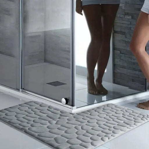 L-Shaped Embossed Bathroom Mat – Thick, Absorbent, Non-Slip (5 colours available) – view 1